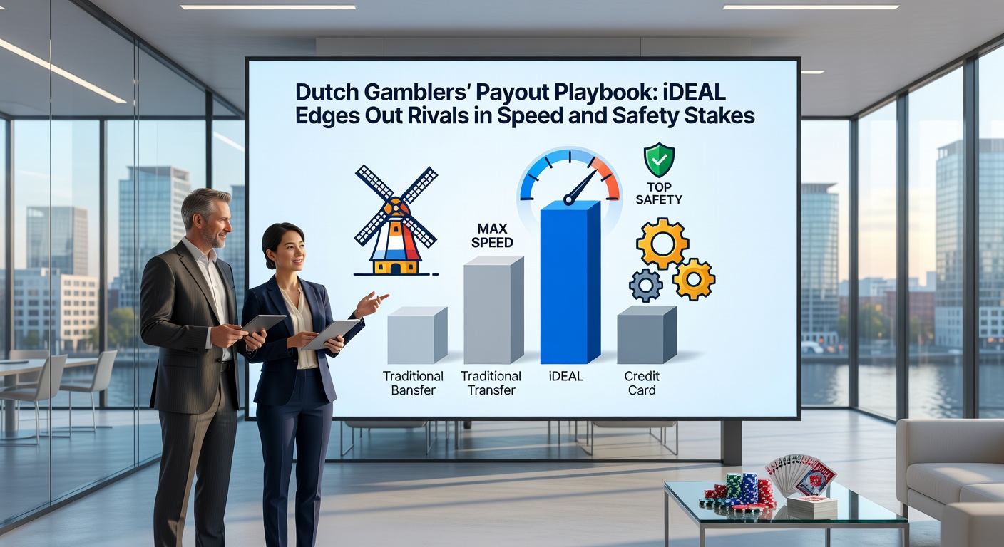 Vergelijkende infographic van iDEAL versus crypto en e-wallets, met pijlen die snelheid en beveiliging benadrukken voor Nederlandse spelers