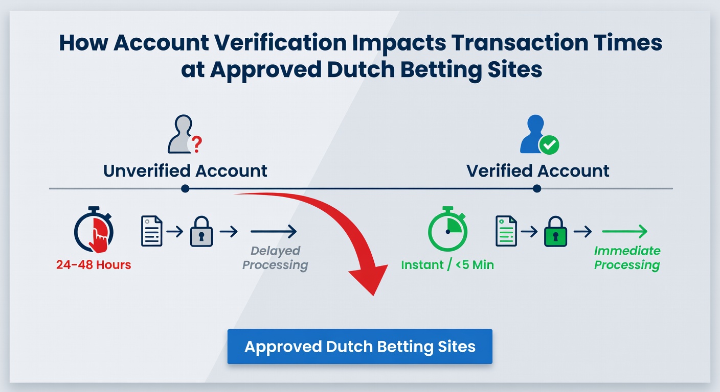 Proces van accountverificatie bij Nederlandse online goksites met documenten en verificatie-iconen