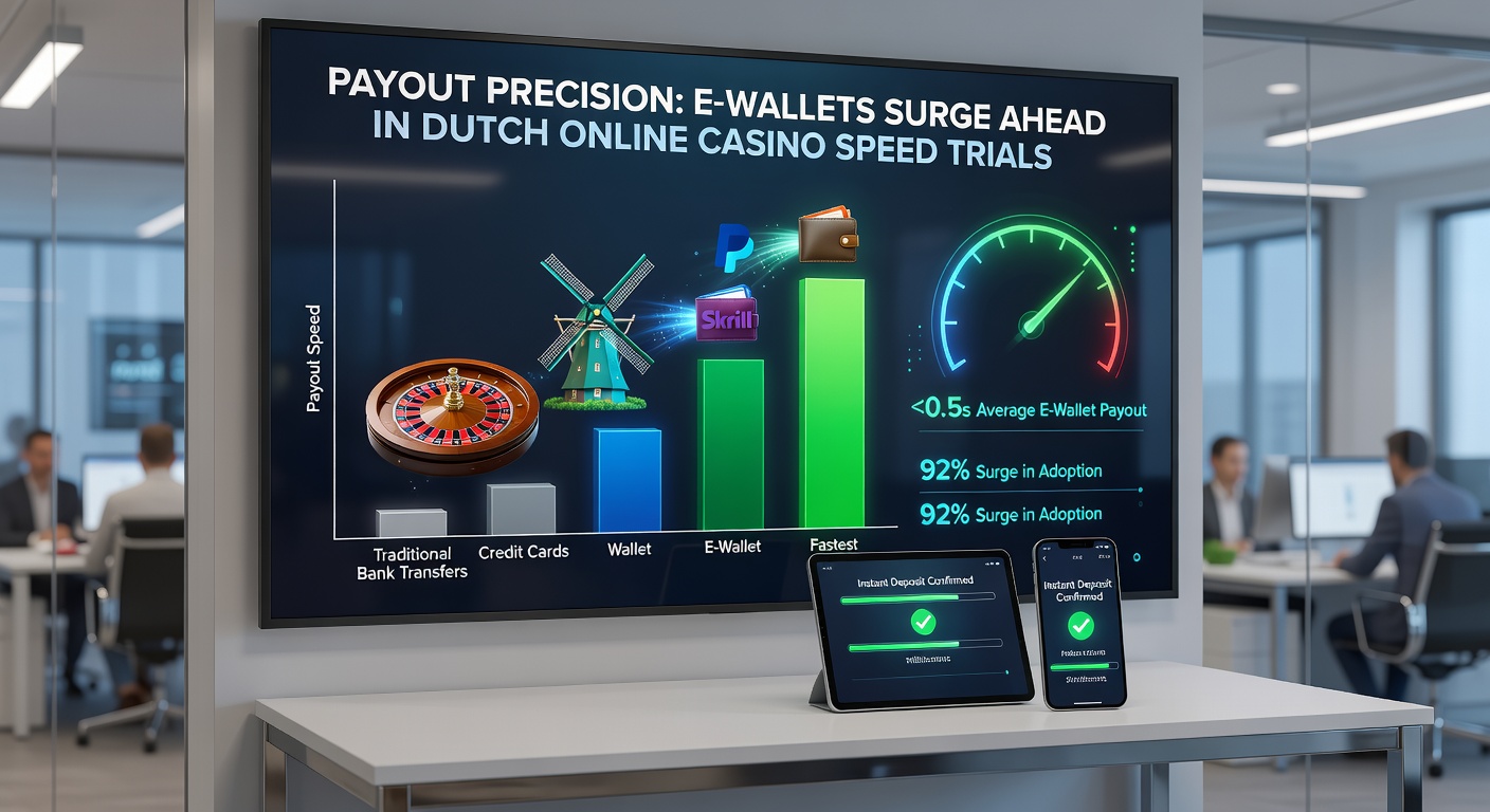Vergelijkende staafdiagram van uitbetalingssnelheden: e-wallets leiden, gevolgd door crypto en iDEAL, gebaseerd op Nederlandse casino-tests uit april 2026