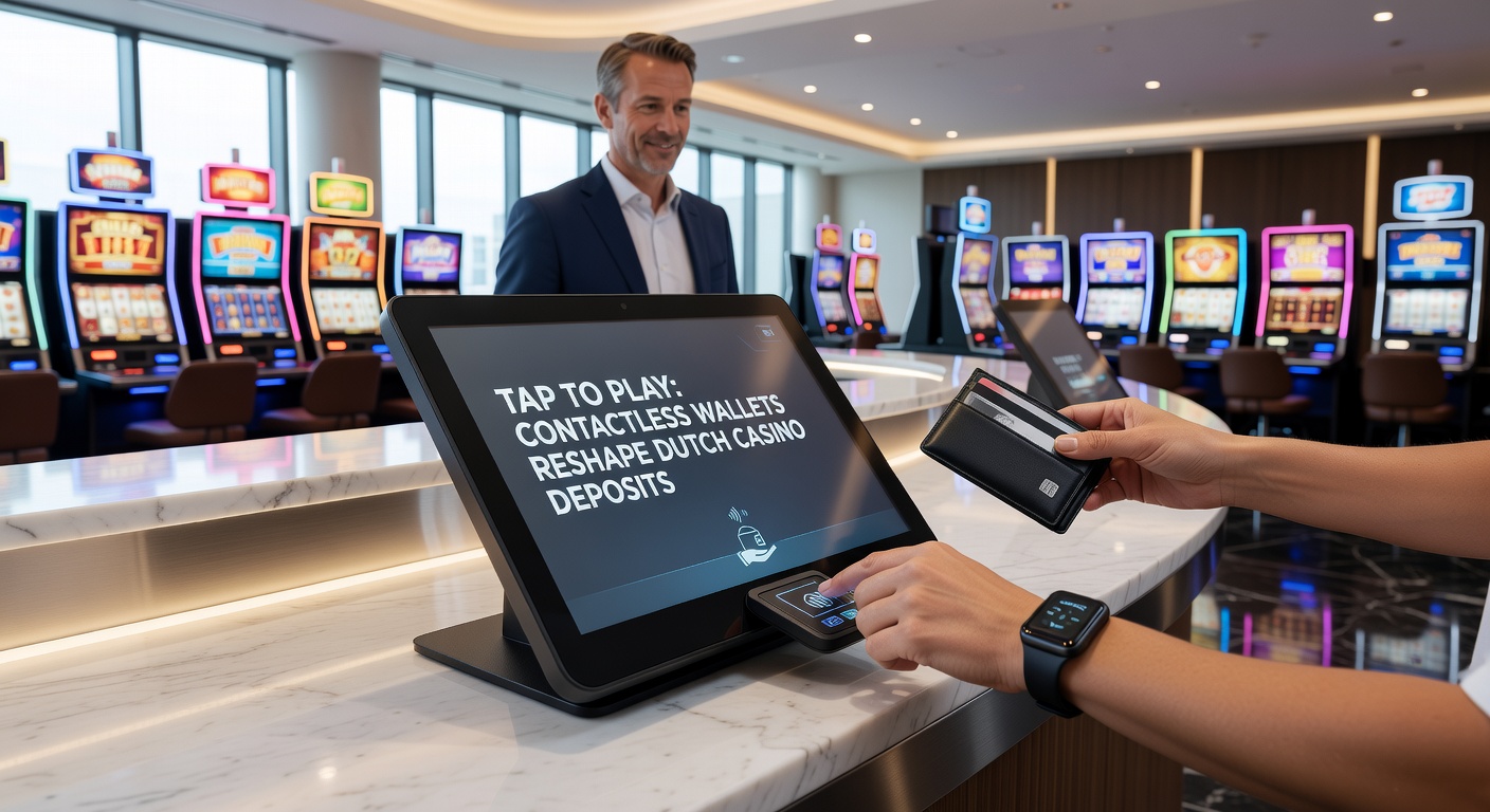Smartphone met contactloze wallet tikken tegen casino-app voor snelle storting